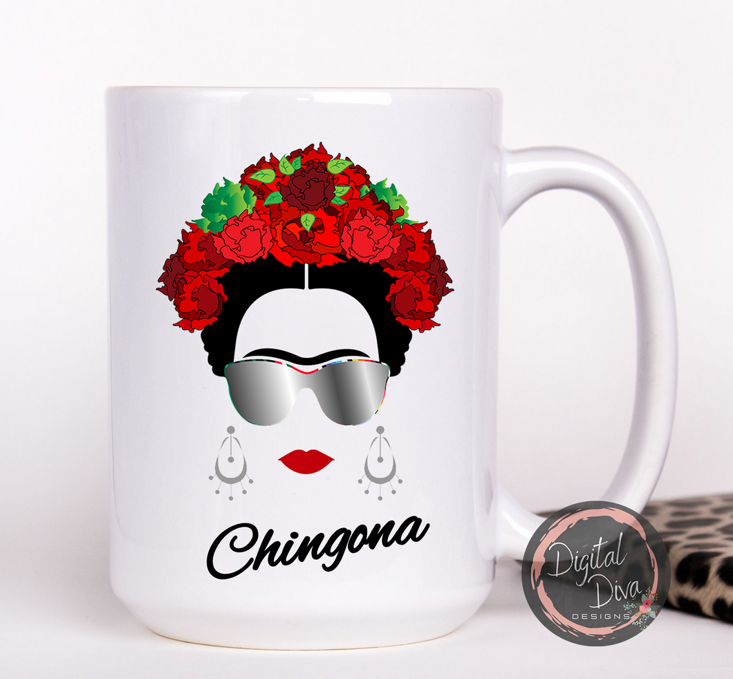 Frida - Chingona, Red, Sunglasses Mug